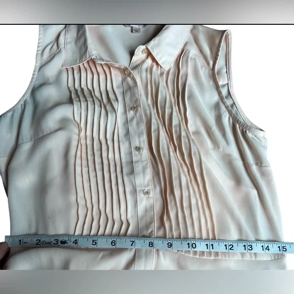 Nanette Lepore NEW Blush Pink sleeveless Pintuck pleated button down dress Sz 6 - Picture 10 of 12